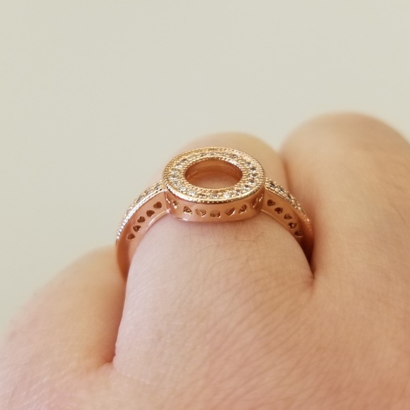 18k Plated Pave Circle Ring - Picture 8 of 8